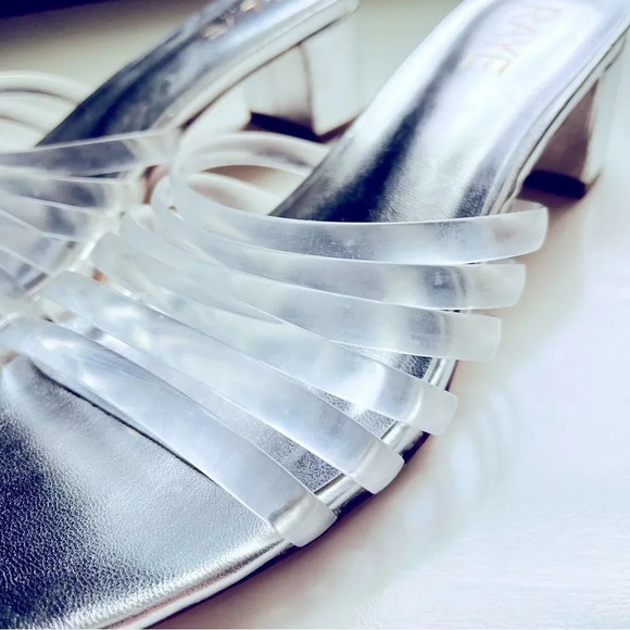 RAYE Lyric Clear Silver Sandals - Picture 7 of 8